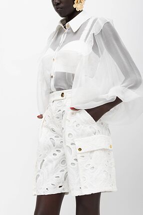 ELECTRA SILK ORGANZA SHIRT WITH RUFFLES