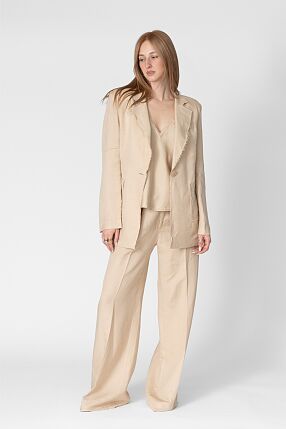 LINEN FRINGE BLAZER