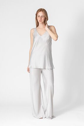 SATIN FLARED PANTS