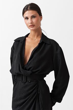 PLEATED SHIRT DRESS