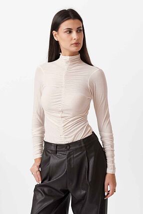 RUFFLED HIGH NECK TOP