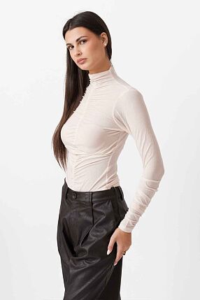 RUFFLED HIGH NECK TOP