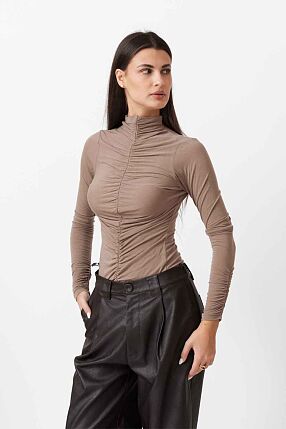 RUFFLED HIGH NECK TOP