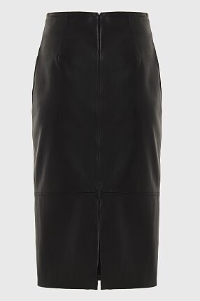 LONDON LEATHER MIDI SKIRT