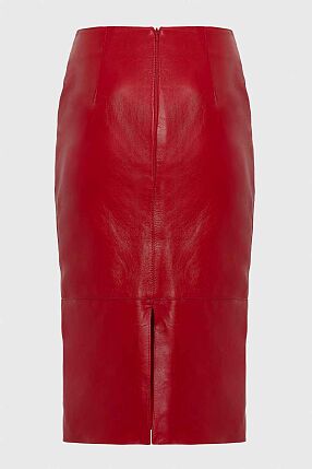 LONDON LEATHER MIDI SKIRT