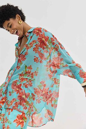 HEATHER SHIRT CRAYON AQUA