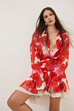 HEATHER SHIRT BLOOMING SKY RED
