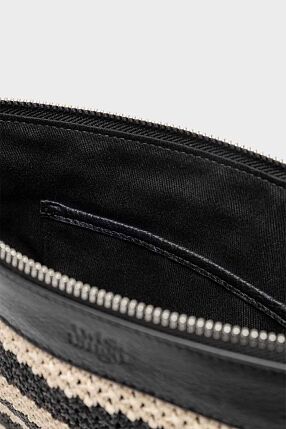 ALLIE CLUTCH BLACK BEIGE STRI