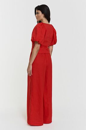 APRILIA LINEN TROUSERS POPPY RED