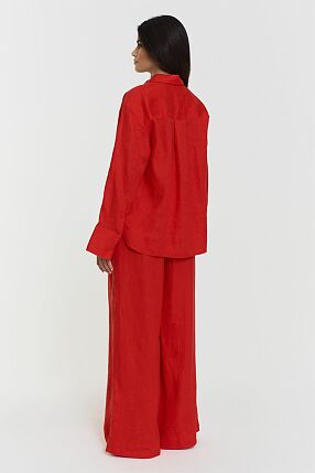 APRILIA LINEN TROUSERS POPPY RED