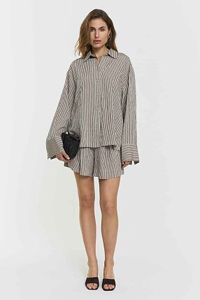 ARWA SHIRT NAVY BEIGE STRIPE