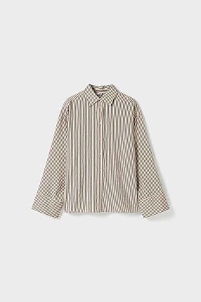 ARWA SHIRT NAVY BEIGE STRIPE