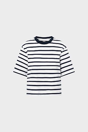 CHELSEY TEE NAVY WHITE STRIPE