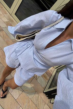 LUSIN SHORTS PALE BLUE STRIPE