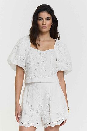 MEIRA BRODERIE SHORTS WHITE
