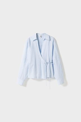 MELLA WRAP SHIRT PALE BLUE ST