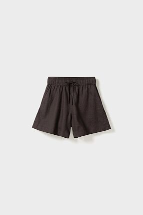 MELODY LINEN SHORTS COFFEE