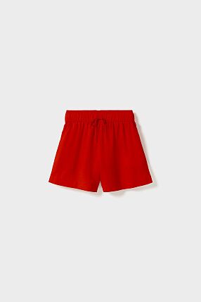 MELODY LINEN SHORTS POPPY RED