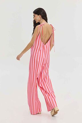 MICAELA JUMPSUIT PINK STRIPES
