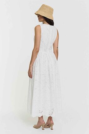 MYKA BRODERIE DRESS WHITE