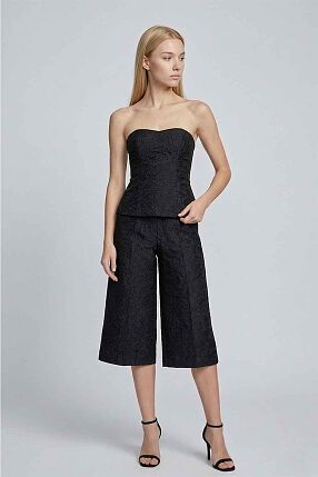 TEXTURED ZIP CULOTTE
