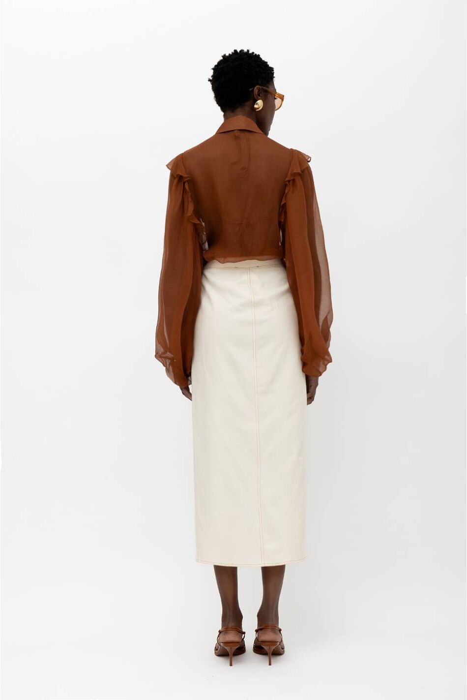 ELECTRA SILK ORGANZA SHIRT WITH RUFFLES