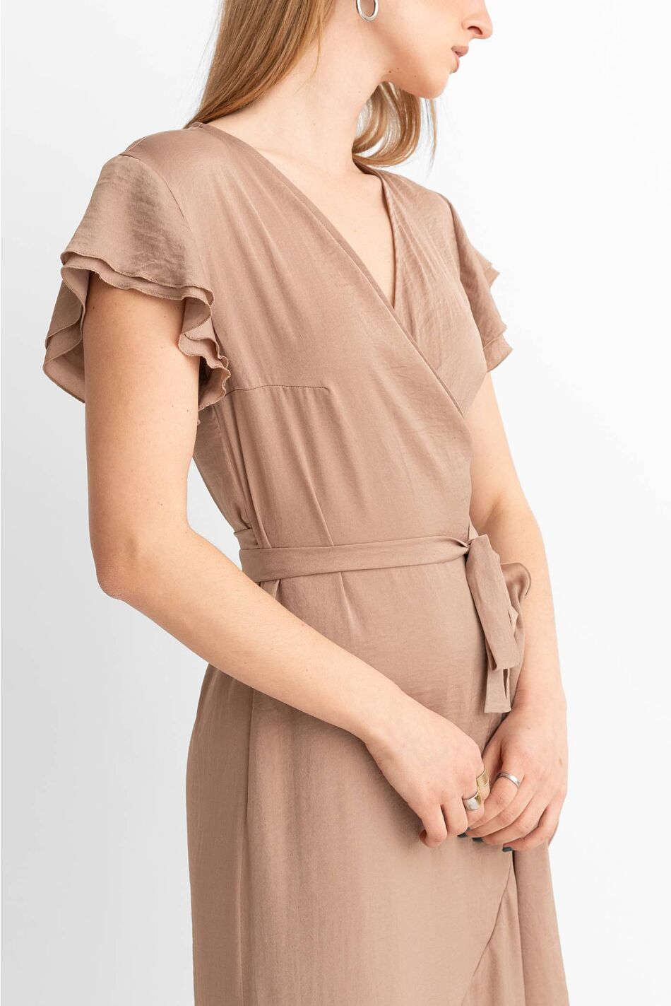 SATIN WRAP DRESS