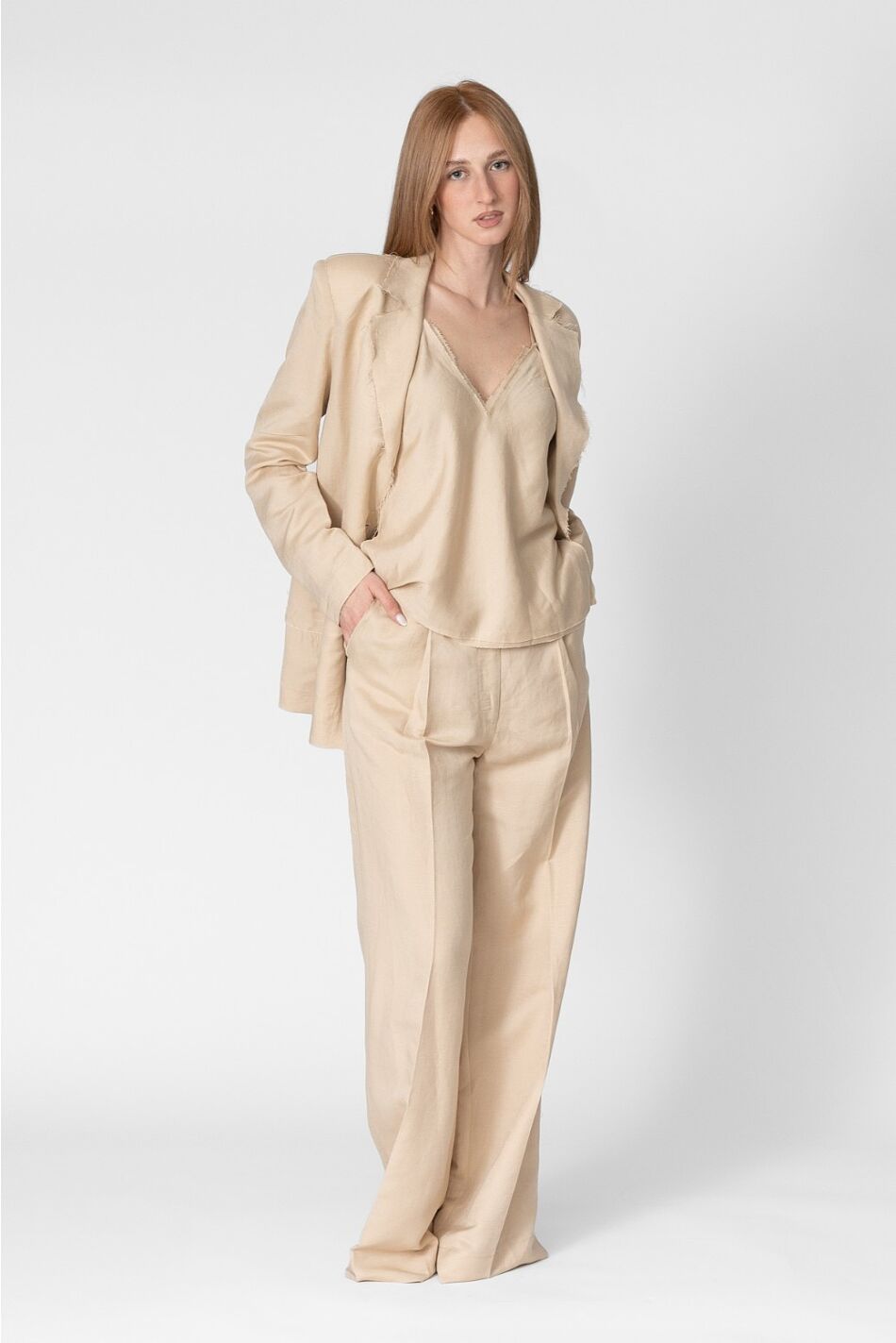 LINEN FRINGE PANTS