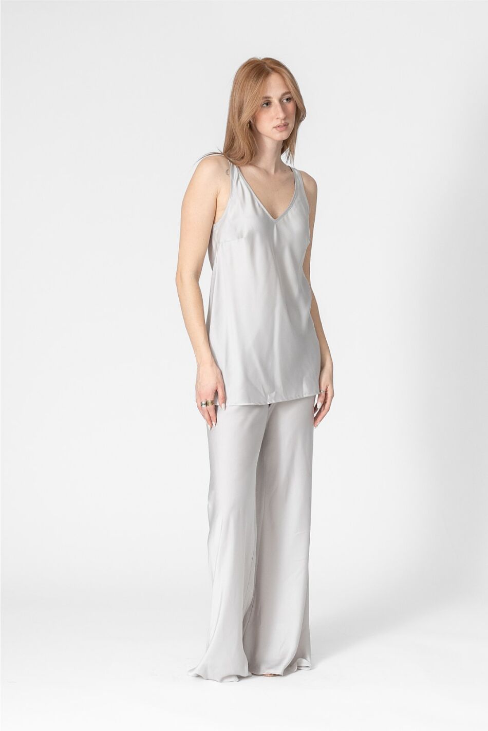 SATIN FLARED PANTS