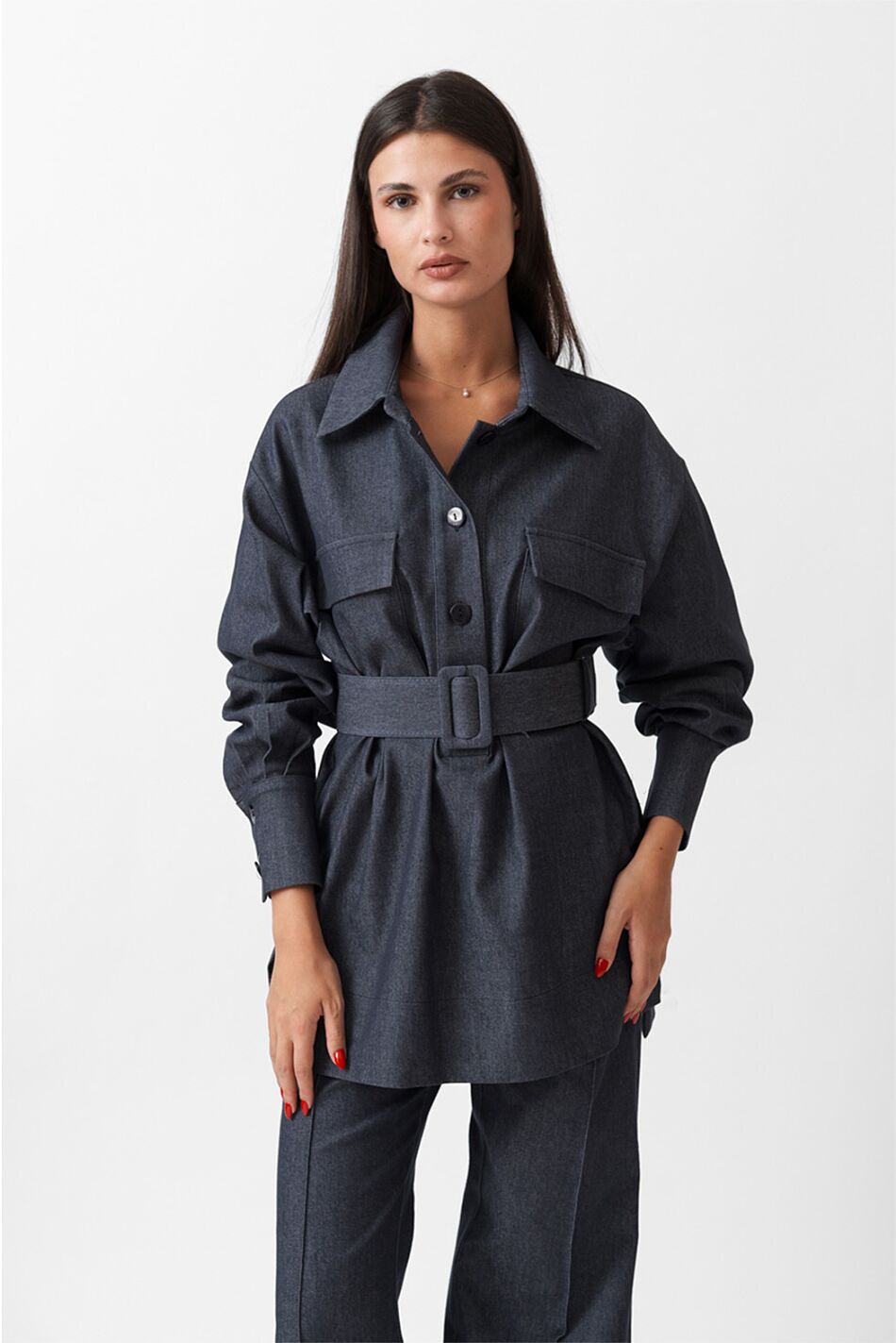 DENIM SHIRT TOP