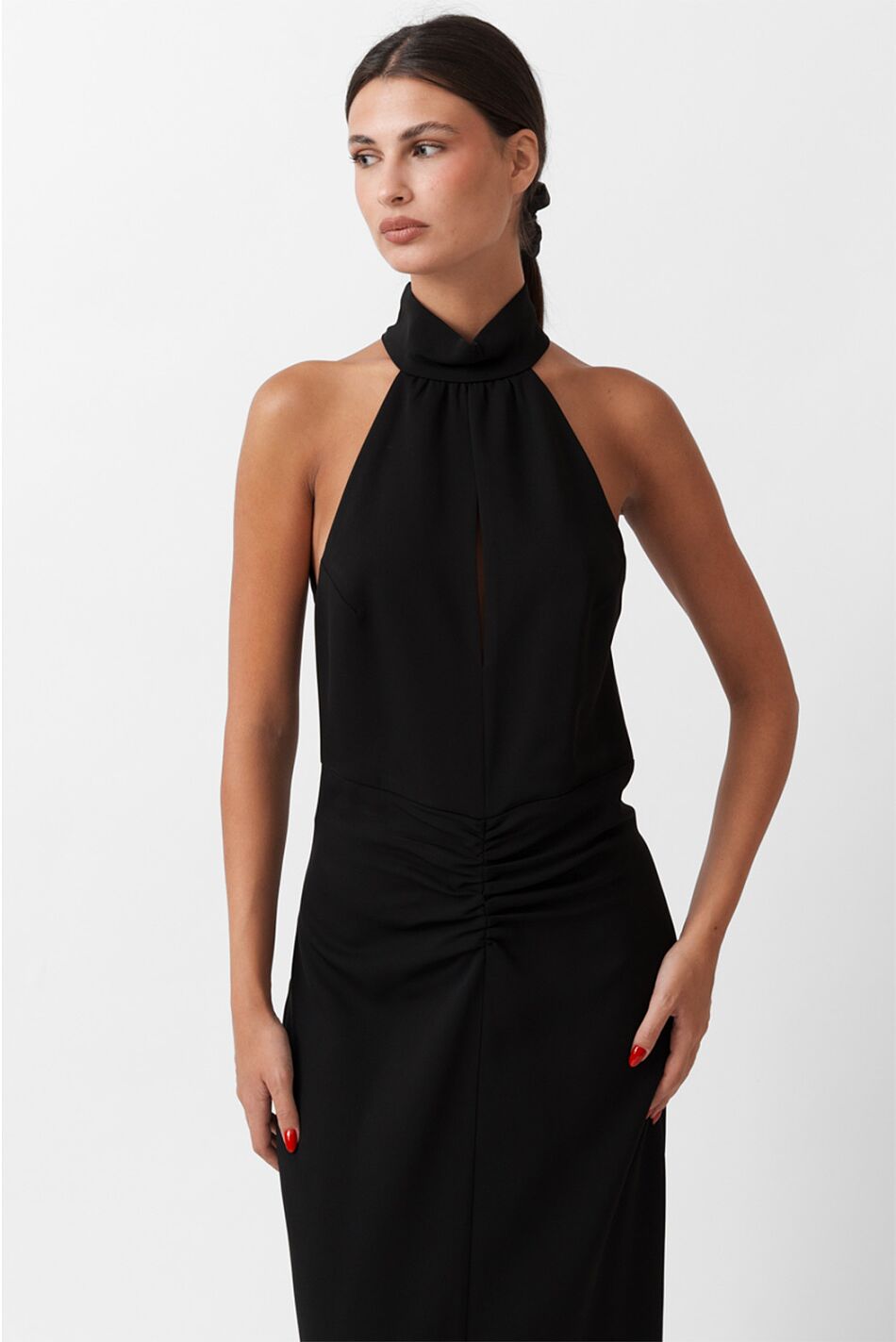HIGH NECK FITTED DRESS