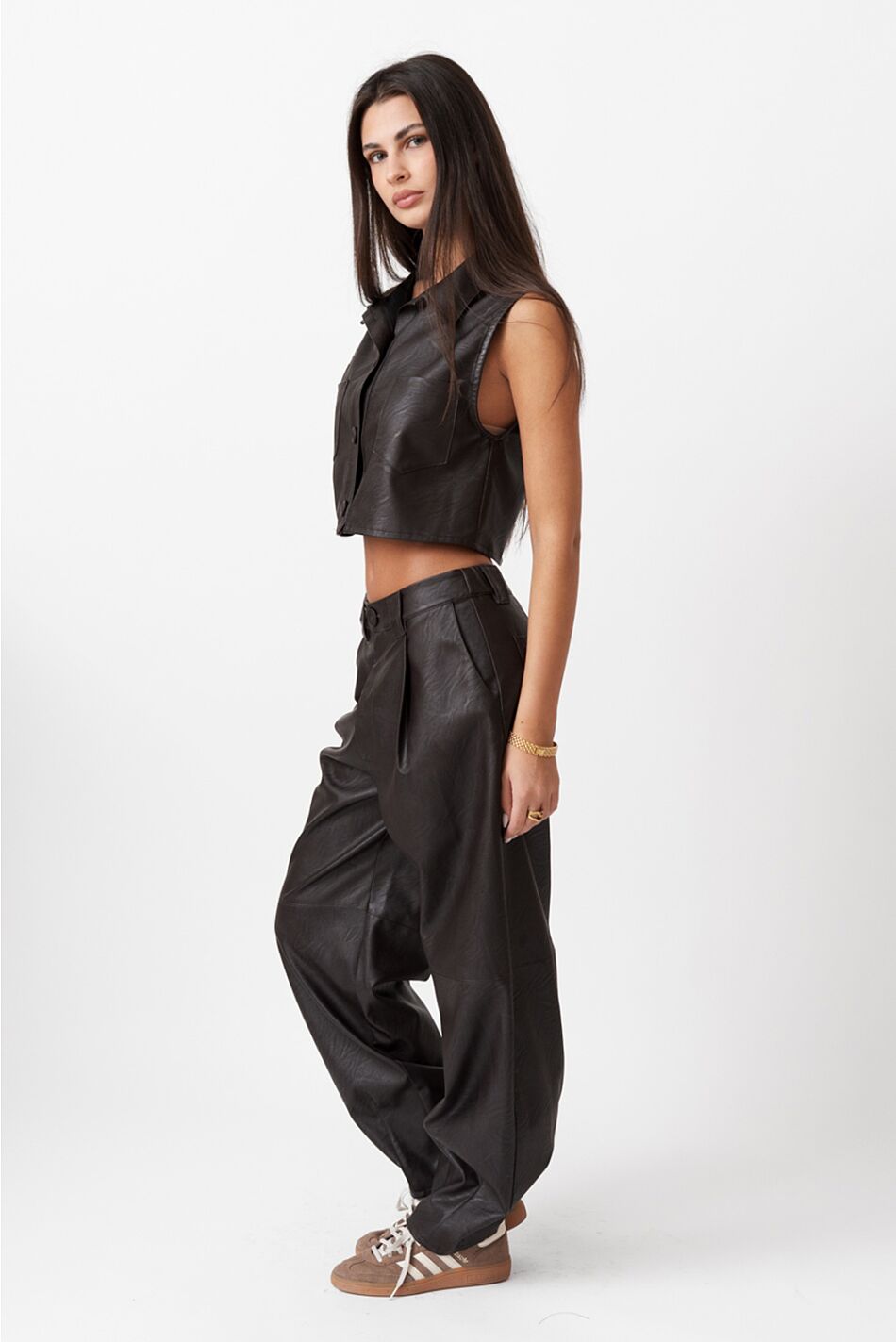 LEATHER LOOK PANTS