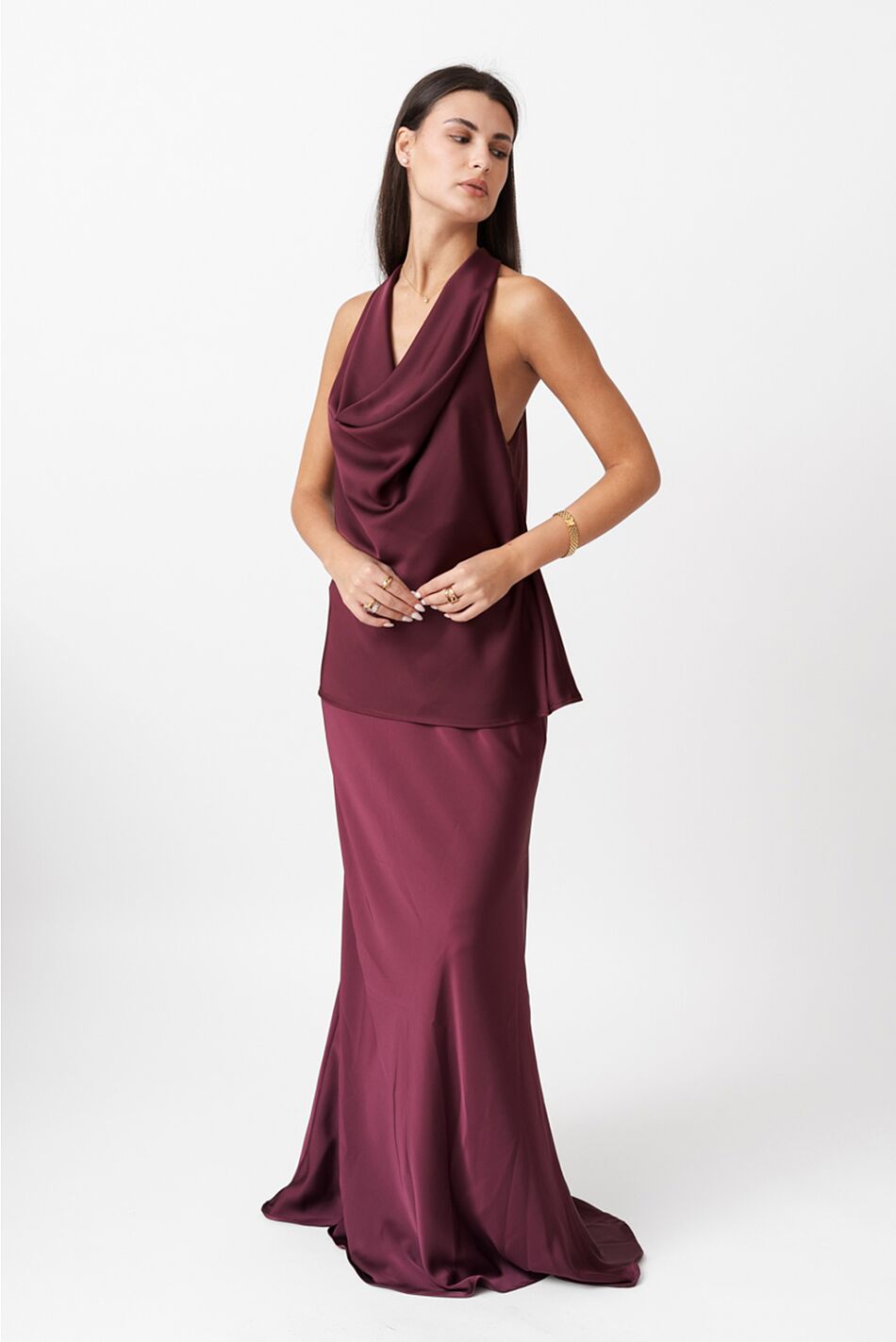 SATIN DRAPE TOP