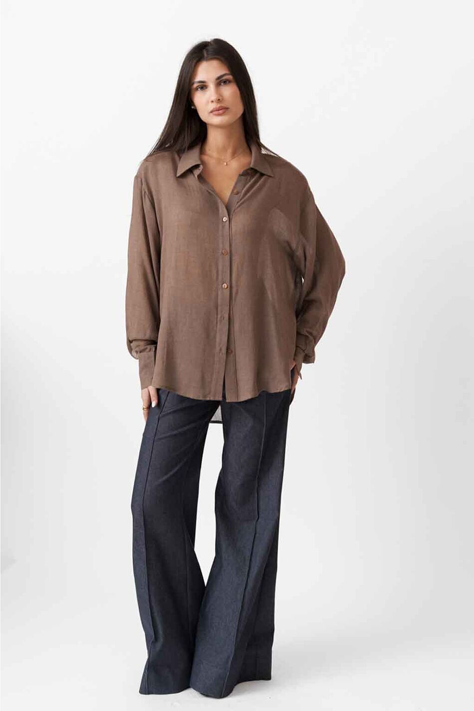 WOOL BLENDED SHEER SHIRT