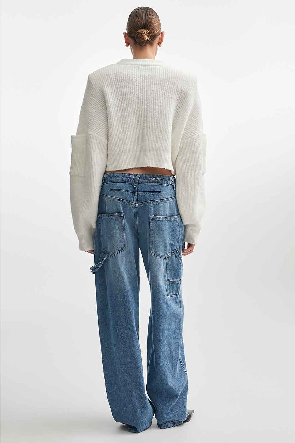 DONNA KNITTED CROPPED BLOUSE