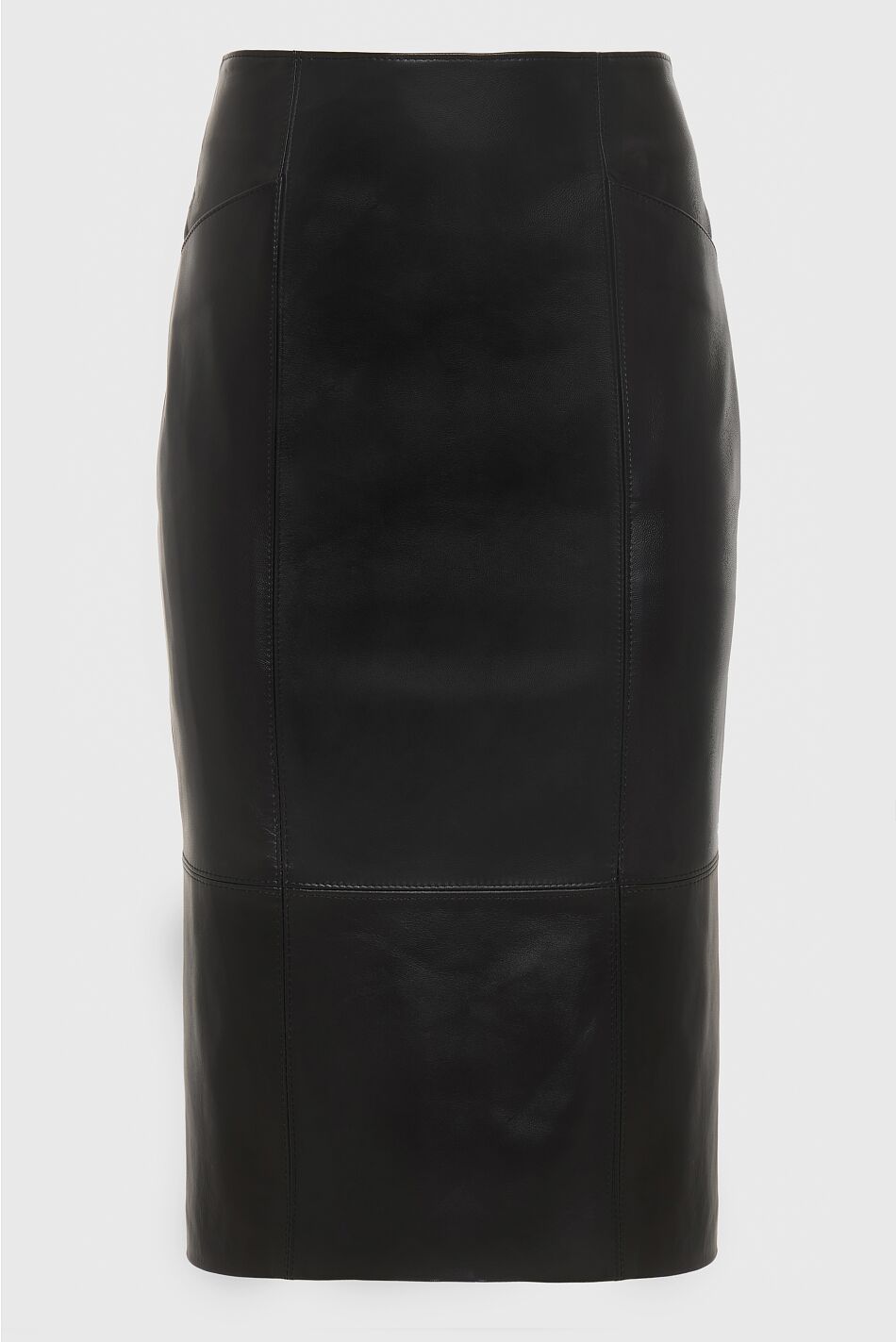 LONDON LEATHER MIDI SKIRT