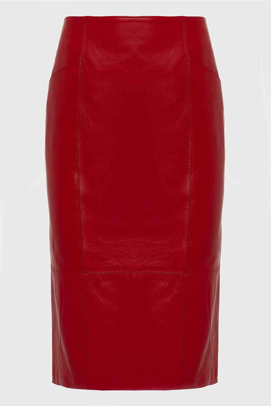 LONDON LEATHER MIDI SKIRT