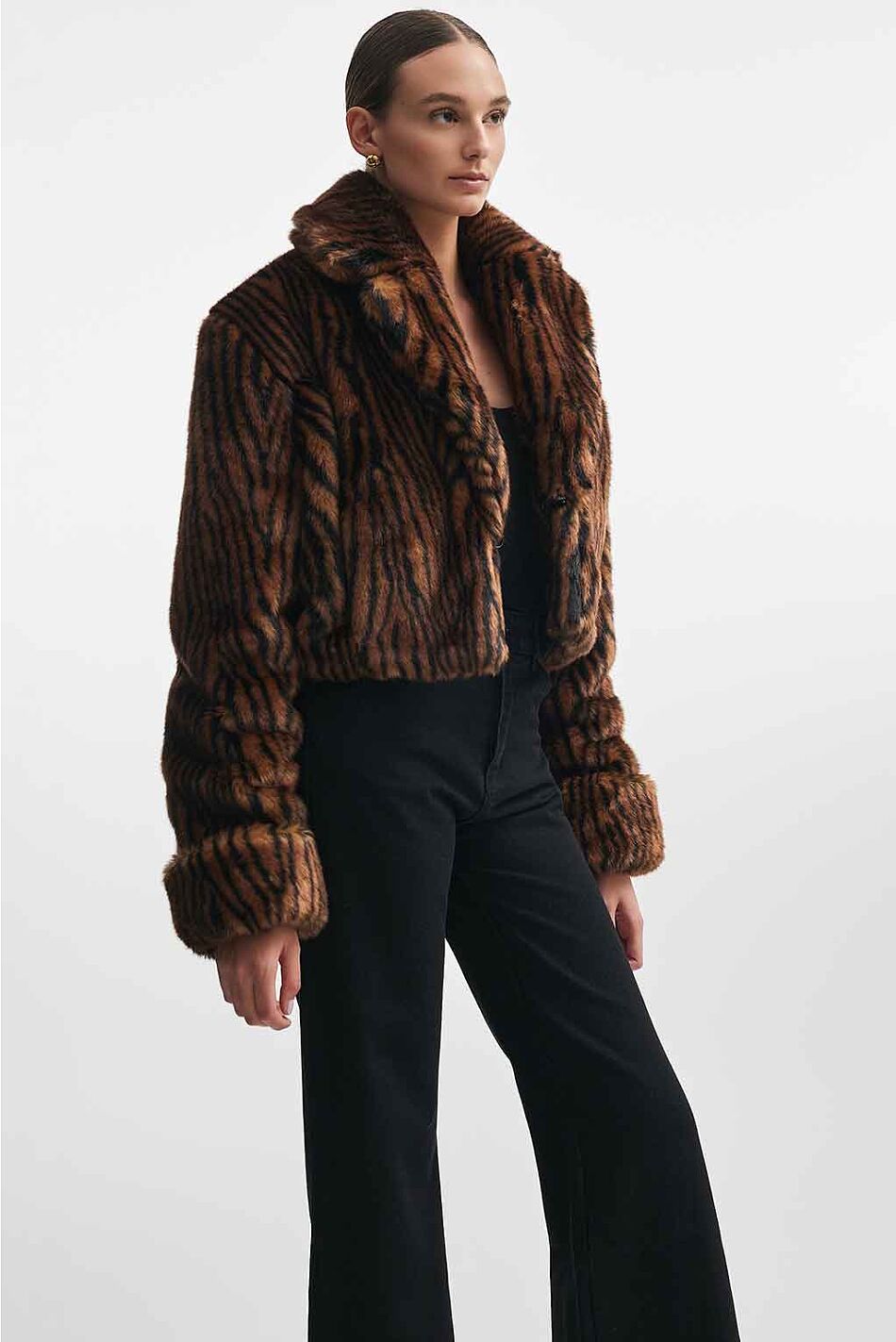 THROWBACK FUR CROPPED JACKET