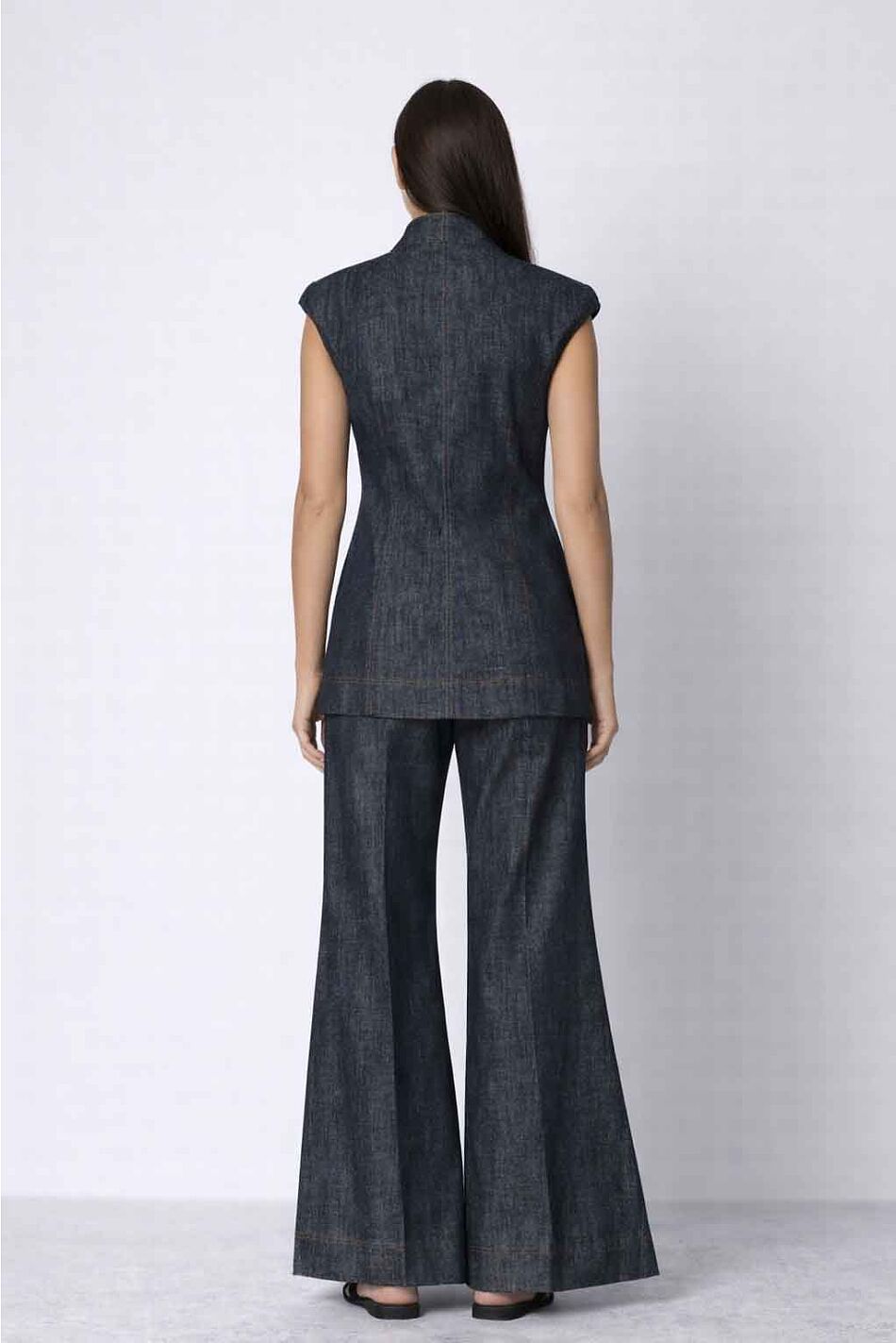DENIM WIDE-LEG PANTS