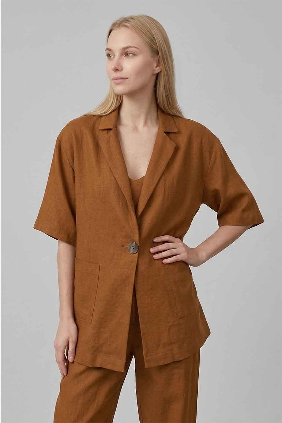 EARTHY SHORTSLEEVE BLAZER