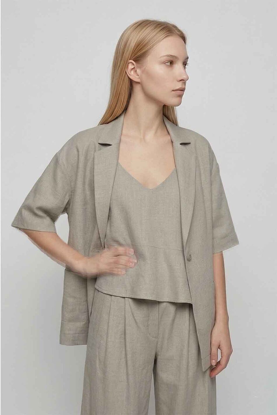 EARTHY SHORTSLEEVE BLAZER