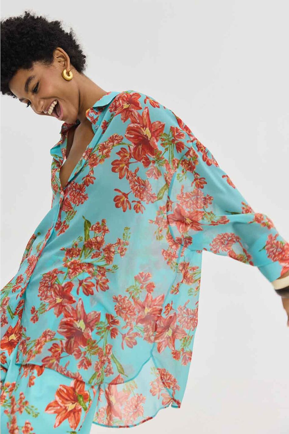 HEATHER SHIRT CRAYON AQUA