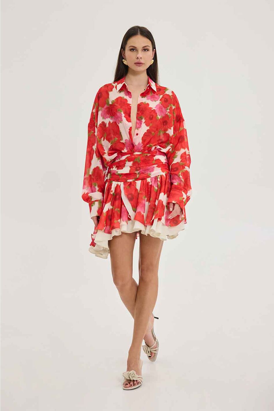 HEATHER SHIRT BLOOMING SKY RED