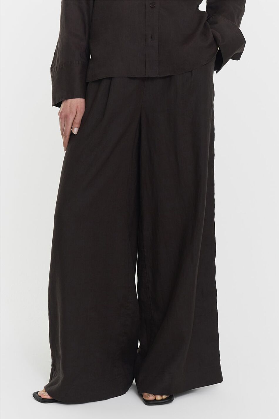 APRILIA LINEN TROUSERS COFFEE