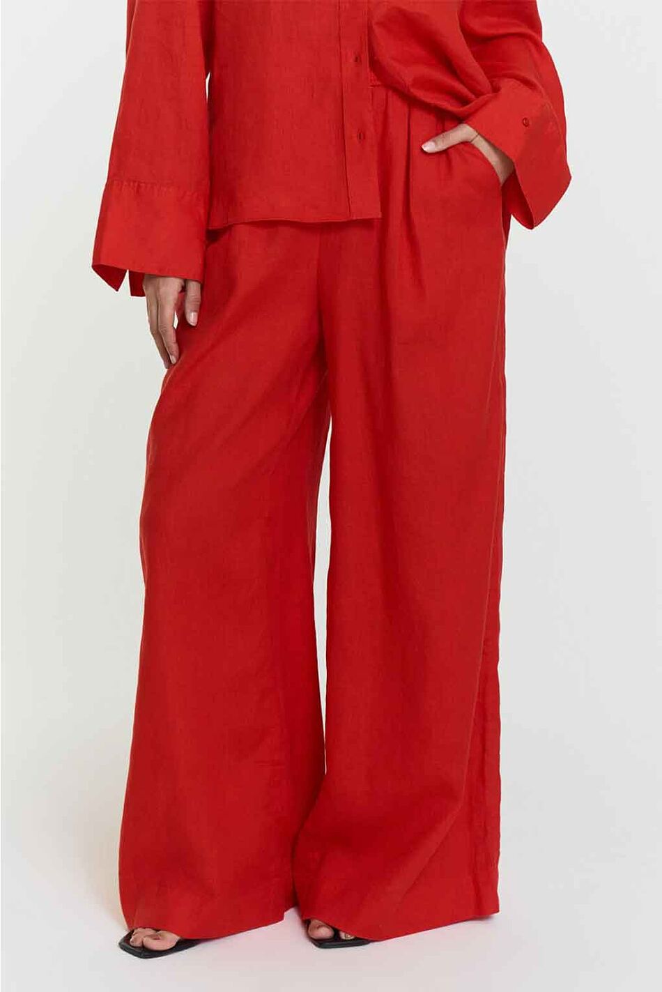 APRILIA LINEN TROUSERS POPPY RED