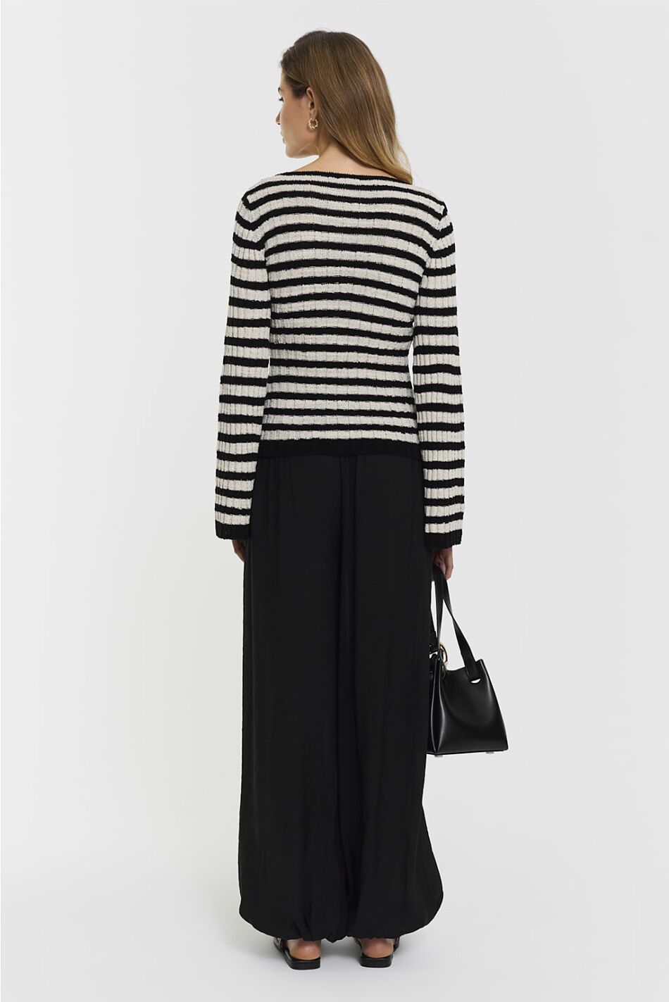 KARLIE KNITTED TOP BLACK STRI