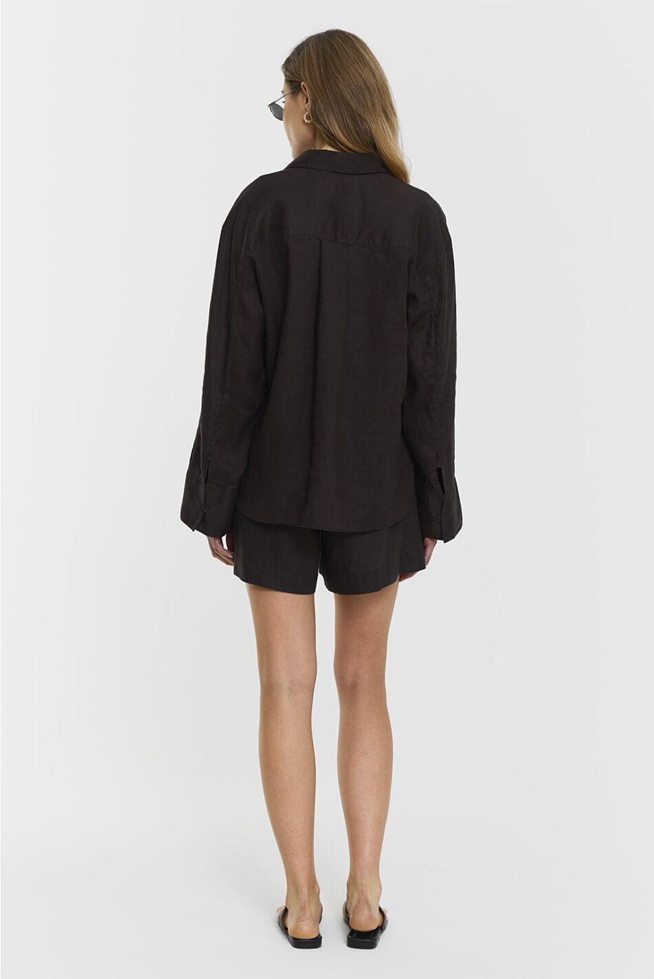 MELODY LINEN SHORTS COFFEE