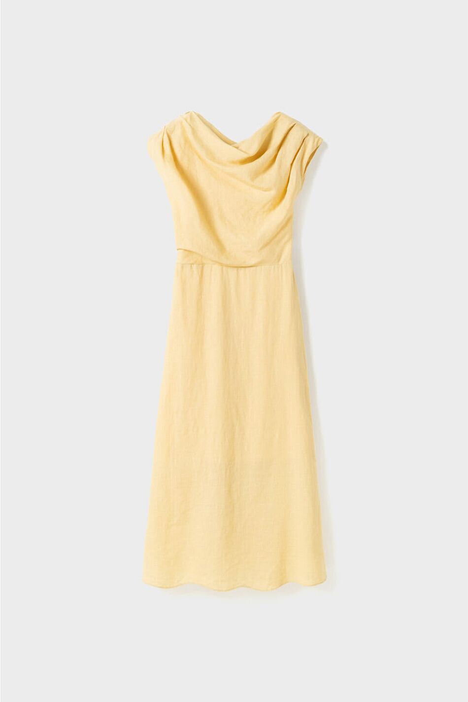 REINA LINEN DRESS BUTTER YELL