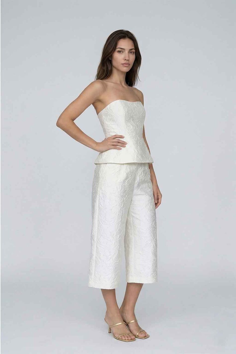 TEXTURED ZIP CULOTTE